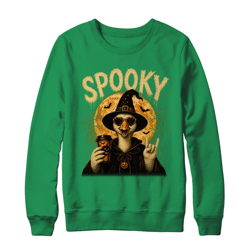 Retro Funny Goose Halloween Vintage Witch Spooky Season Shirt & Sweatshirt | siriusteestore