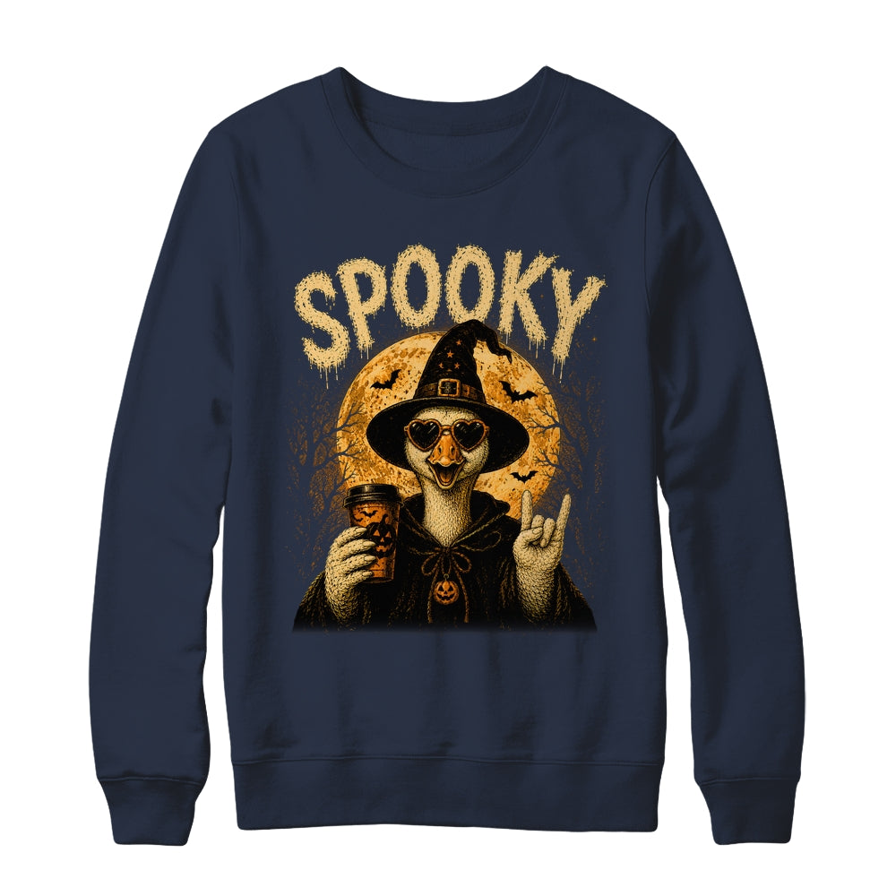 Retro Funny Goose Halloween Vintage Witch Spooky Season Shirt & Sweatshirt | siriusteestore