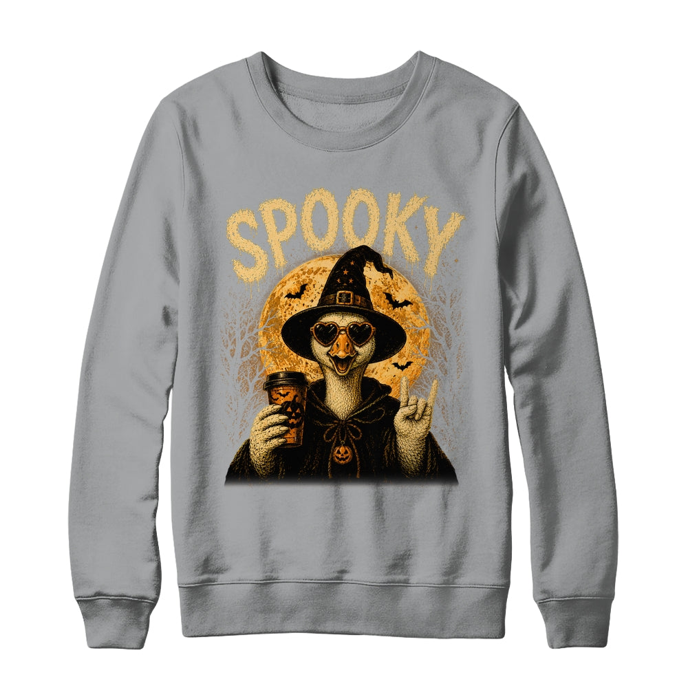 Retro Funny Goose Halloween Vintage Witch Spooky Season Shirt & Sweatshirt | siriusteestore
