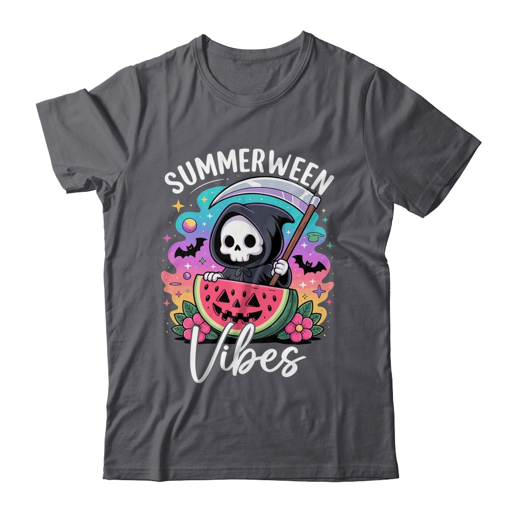 Retro Ghost Summerween Vibe Watermelon Ghost Summer Skeleton Shirt & Tank Top | siriusteestore