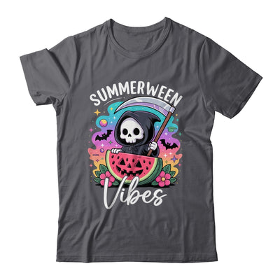 Retro Ghost Summerween Vibe Watermelon Ghost Summer Skeleton Shirt & Tank Top | siriusteestore