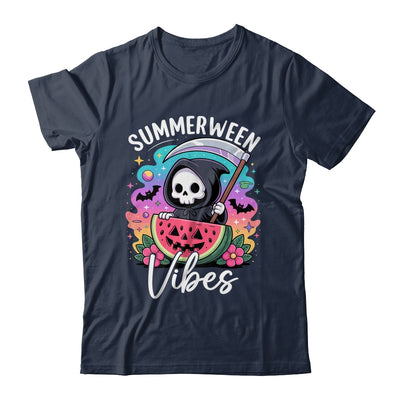 Retro Ghost Summerween Vibe Watermelon Ghost Summer Skeleton Shirt & Tank Top | siriusteestore