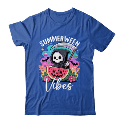 Retro Ghost Summerween Vibe Watermelon Ghost Summer Skeleton Shirt & Tank Top | siriusteestore