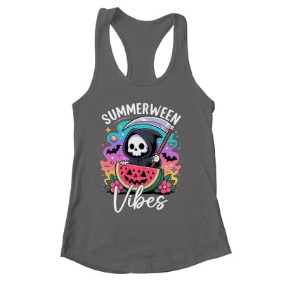 Retro Ghost Summerween Vibe Watermelon Ghost Summer Skeleton Shirt & Tank Top | siriusteestore