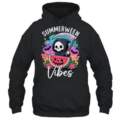 Retro Ghost Summerween Vibe Watermelon Ghost Summer Skeleton Shirt & Tank Top | siriusteestore