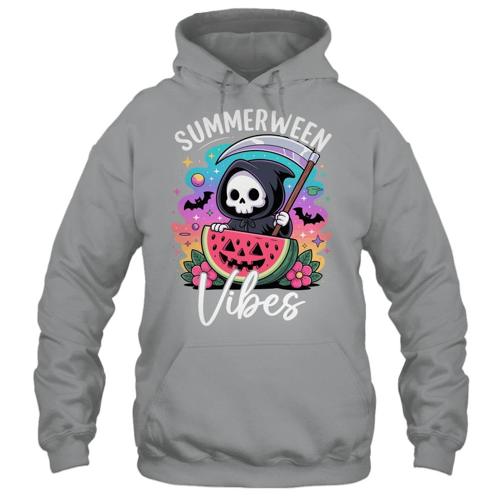 Retro Ghost Summerween Vibe Watermelon Ghost Summer Skeleton Shirt & Tank Top | siriusteestore