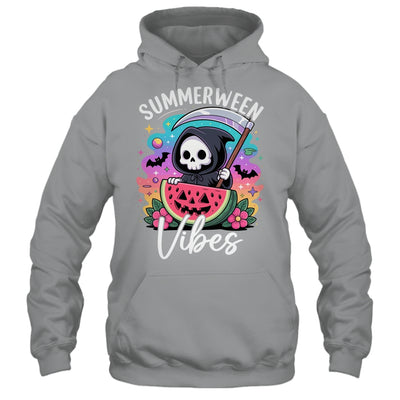Retro Ghost Summerween Vibe Watermelon Ghost Summer Skeleton Shirt & Tank Top | siriusteestore