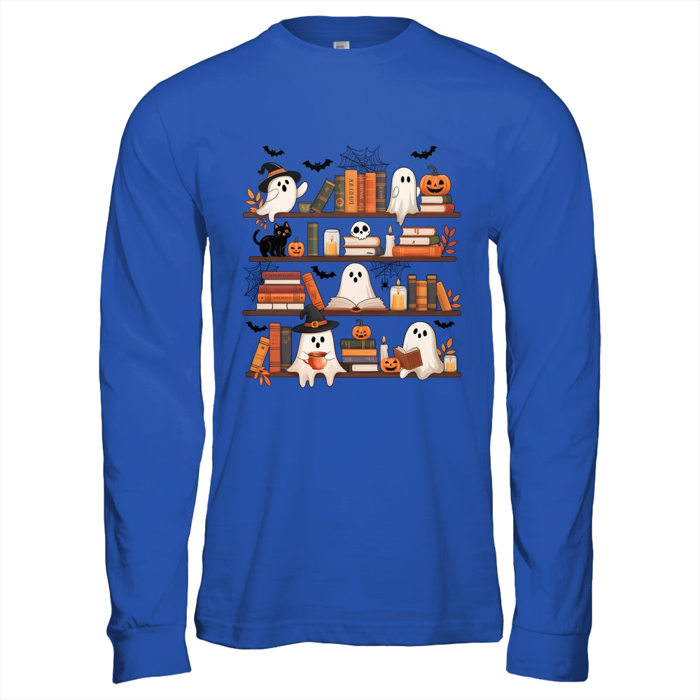 Retro Ghosts Reading Book Halloween Bookshelf Spooky Library Shirt & Hoodie | siriusteestore