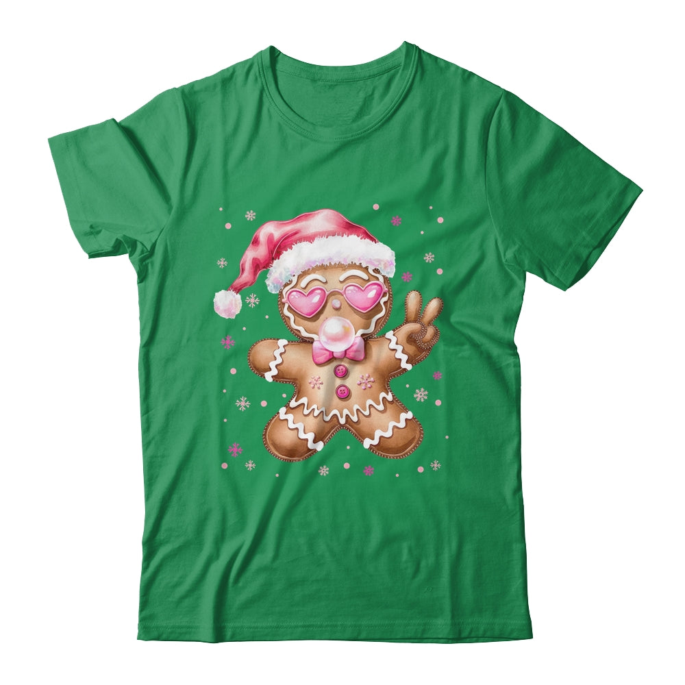 Retro Gingerbread Pink Christmas Blowing Bubble Sunglasses Shirt & Sweatshirt | siriusteestore