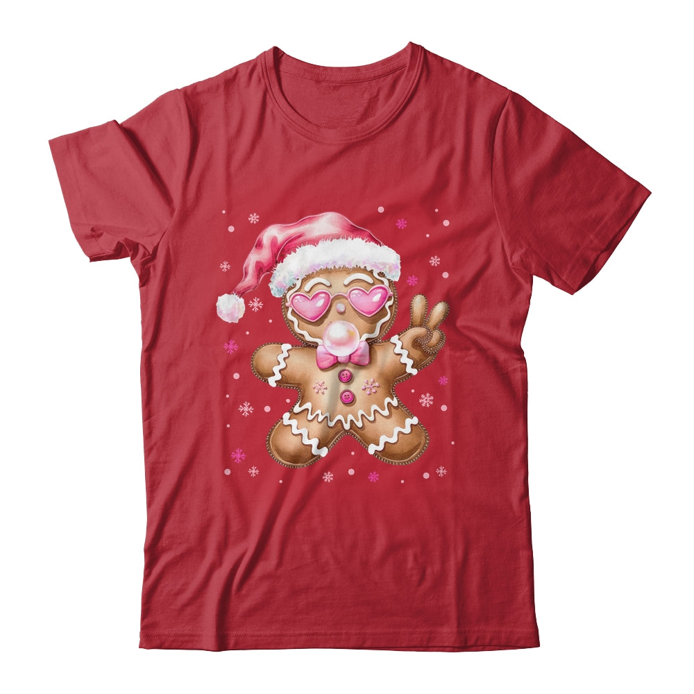 Retro Gingerbread Pink Christmas Blowing Bubble Sunglasses Shirt & Sweatshirt | siriusteestore