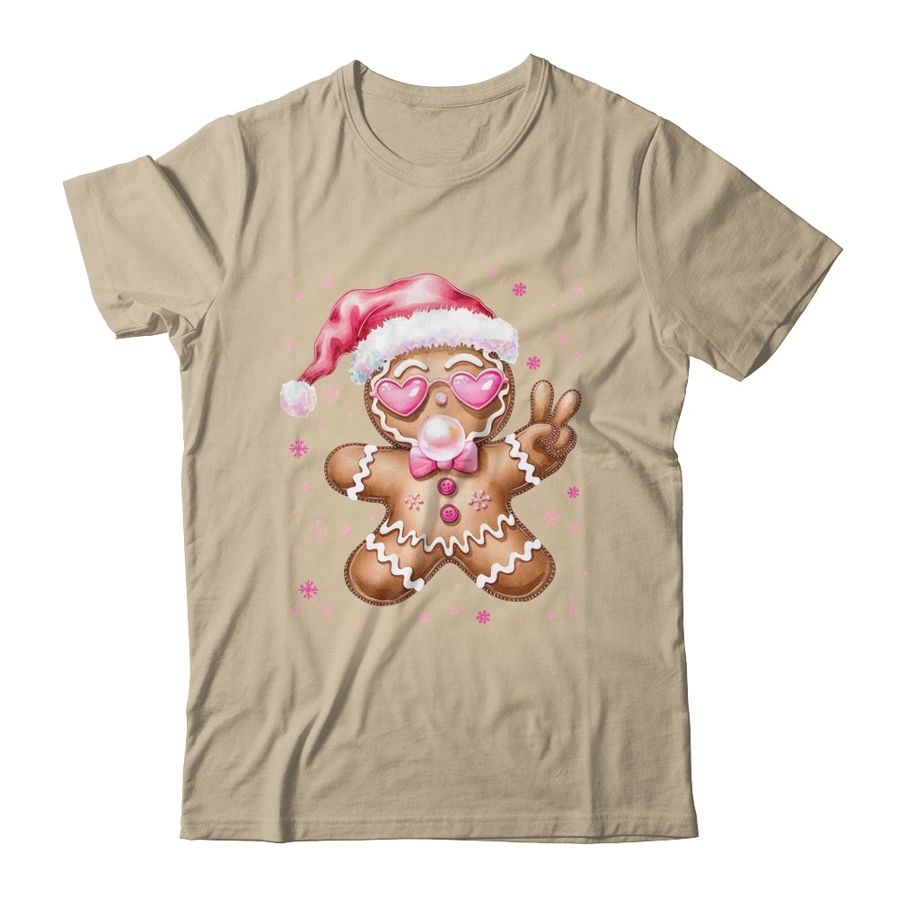 Retro Gingerbread Pink Christmas Blowing Bubble Sunglasses Shirt & Sweatshirt | siriusteestore