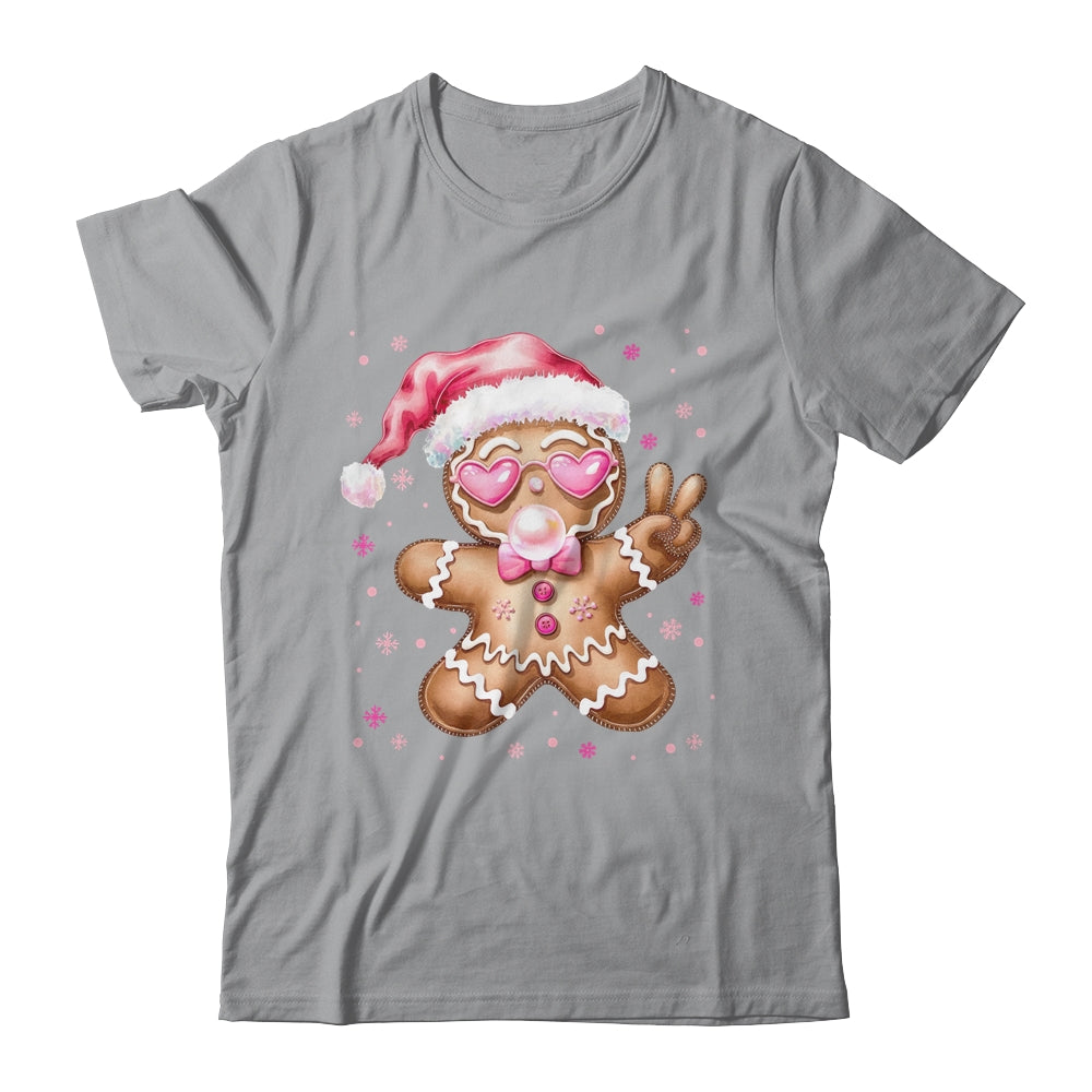 Retro Gingerbread Pink Christmas Blowing Bubble Sunglasses Shirt & Sweatshirt | siriusteestore