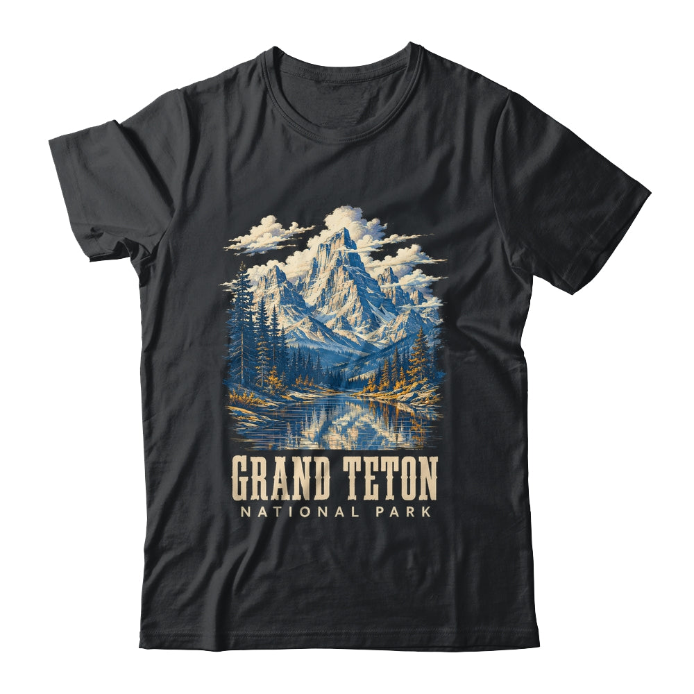 Retro Grand Teton Jenny Lake National Park Vintage Men Women Shirt & Tank Top | siriusteestore