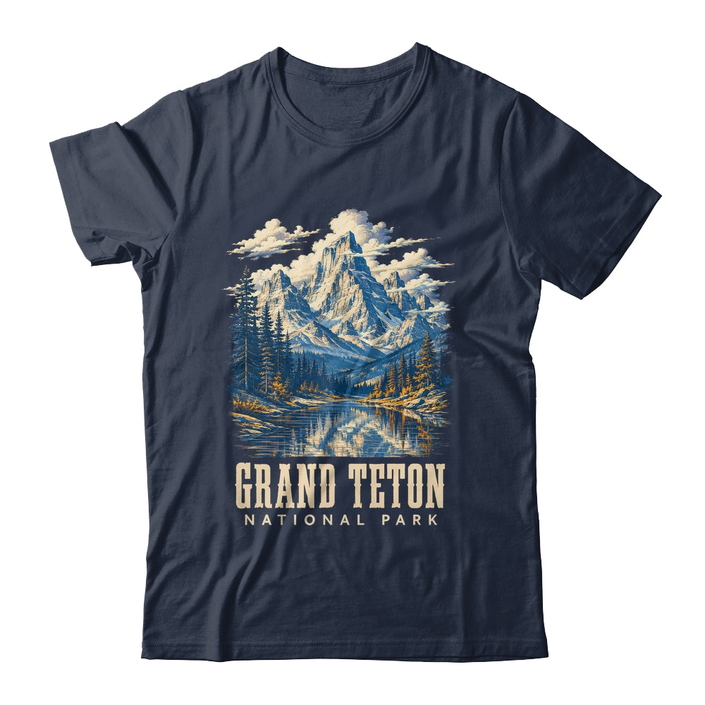 Retro Grand Teton Jenny Lake National Park Vintage Men Women Shirt & Tank Top | siriusteestore