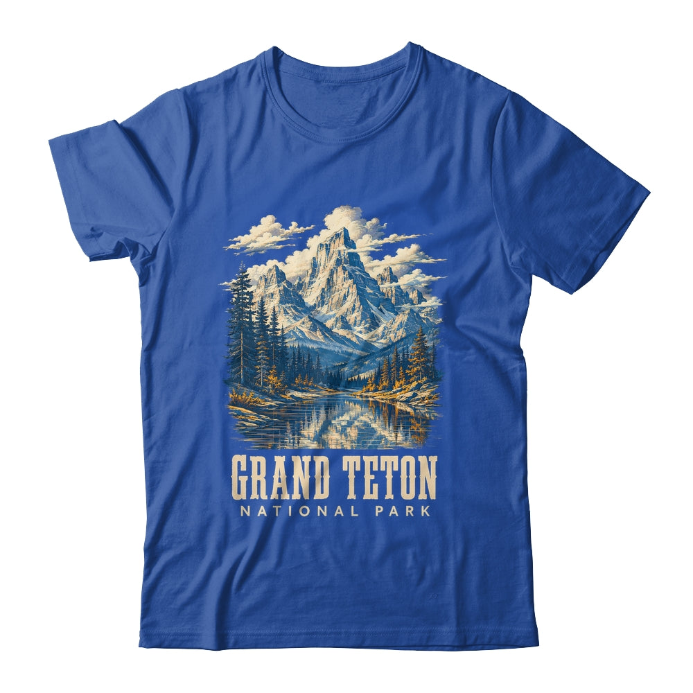Retro Grand Teton Jenny Lake National Park Vintage Men Women Shirt & Tank Top | siriusteestore