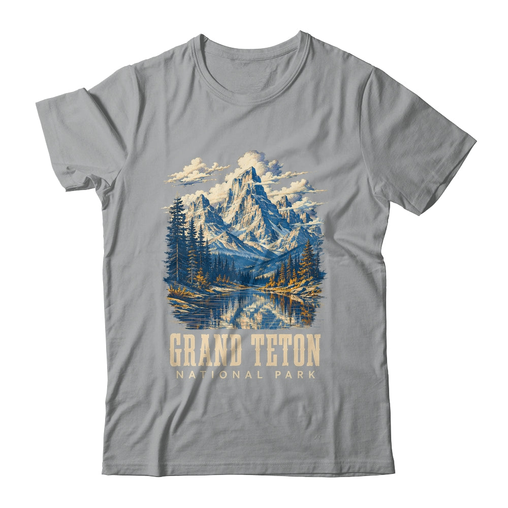 Retro Grand Teton Jenny Lake National Park Vintage Men Women Shirt & Tank Top | siriusteestore