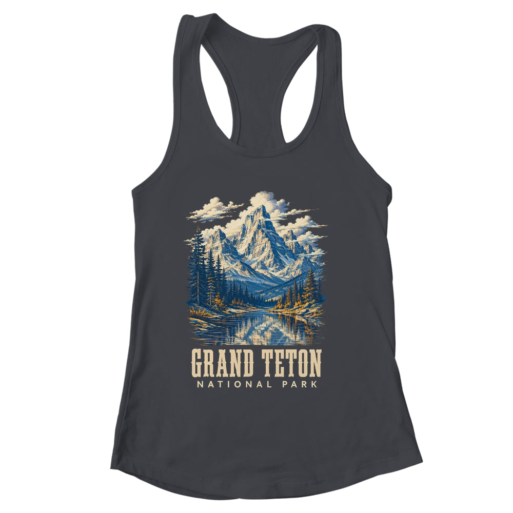 Retro Grand Teton Jenny Lake National Park Vintage Men Women Shirt & Tank Top | siriusteestore