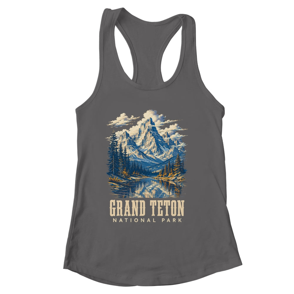 Retro Grand Teton Jenny Lake National Park Vintage Men Women Shirt & Tank Top | siriusteestore