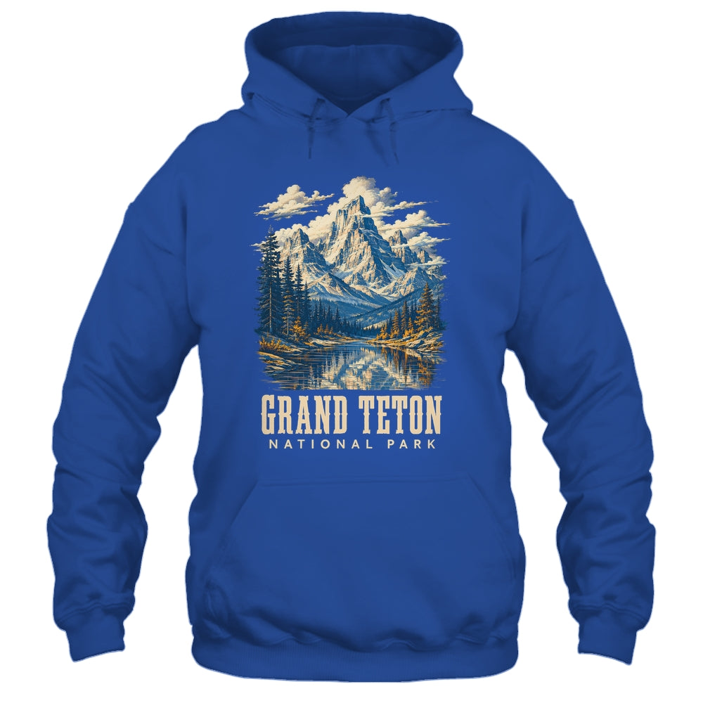 Retro Grand Teton Jenny Lake National Park Vintage Men Women Shirt & Tank Top | siriusteestore