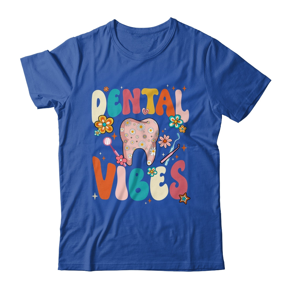 Retro Groovy Dental Vibes Funny Dentist Hygienist Women Shirt & Hoodie | siriusteestore