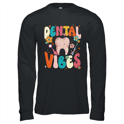 Retro Groovy Dental Vibes Funny Dentist Hygienist Women Shirt & Hoodie | siriusteestore
