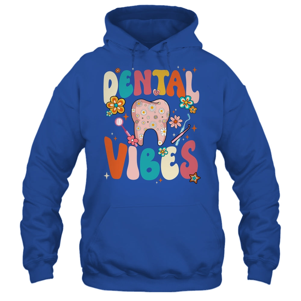 Retro Groovy Dental Vibes Funny Dentist Hygienist Women Shirt & Hoodie | siriusteestore