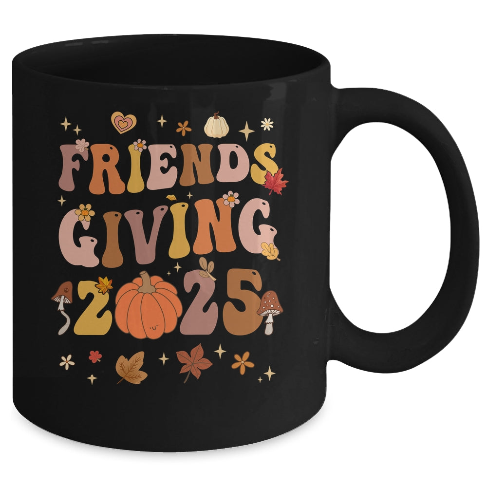Retro Groovy Friends Giving 2025 Thanksgiving Friendsgiving Mug | siriusteestore