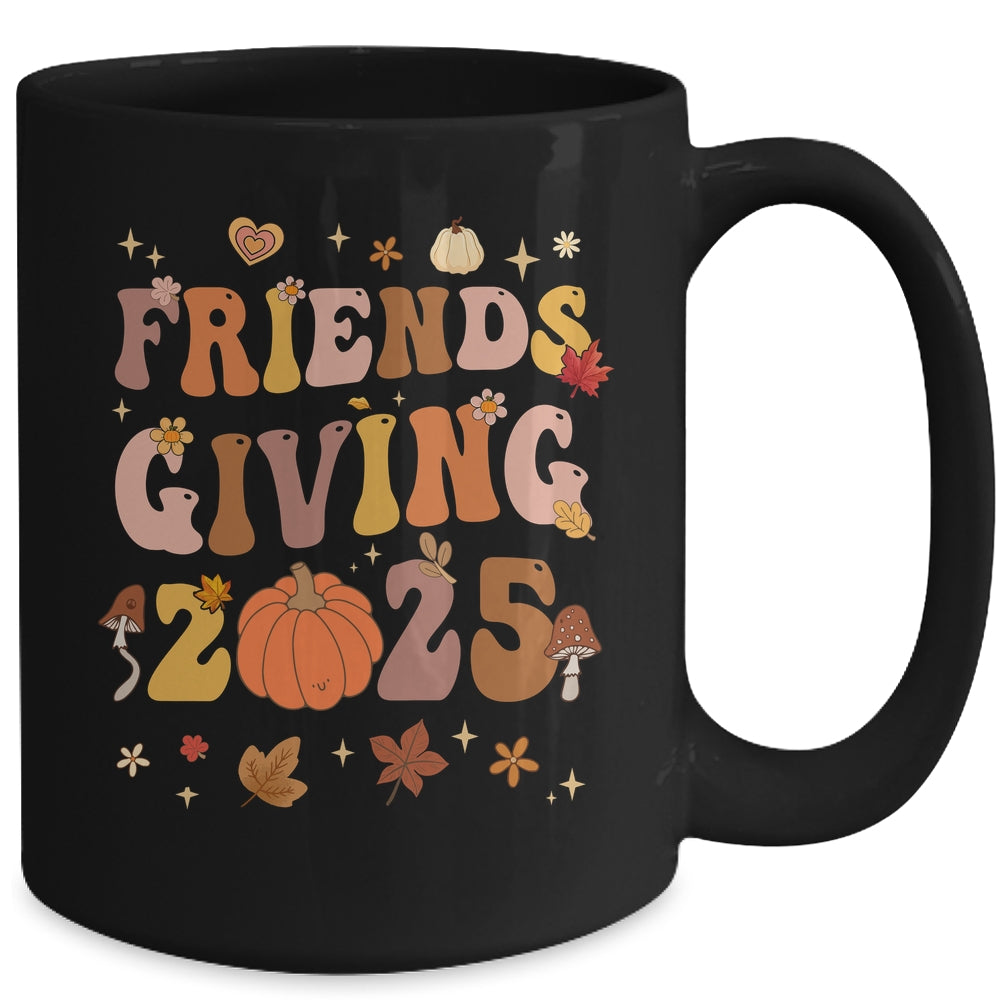 Retro Groovy Friends Giving 2025 Thanksgiving Friendsgiving Mug | siriusteestore