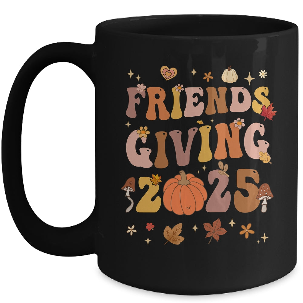Retro Groovy Friends Giving 2025 Thanksgiving Friendsgiving Mug | siriusteestore