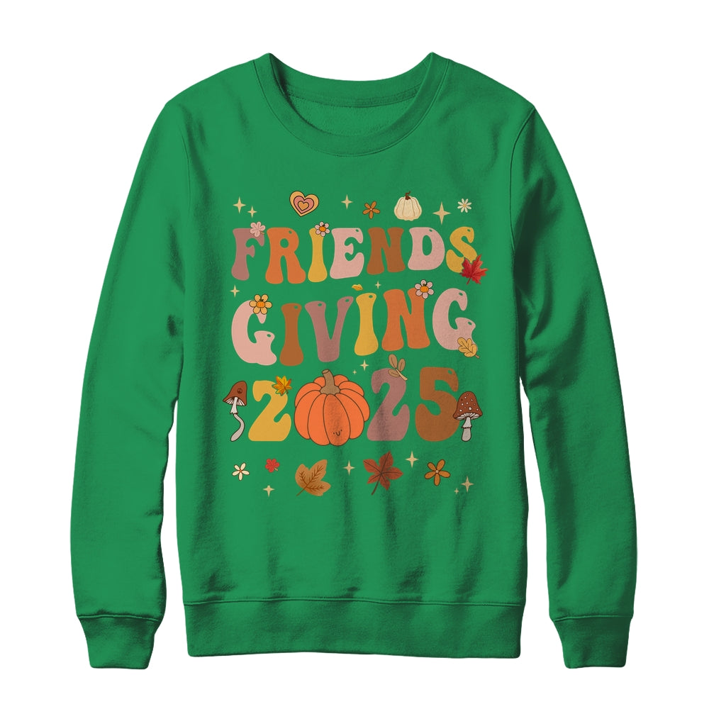 Retro Groovy Friends Giving 2025 Thanksgiving Friendsgiving Shirt & Sweatshirt | siriusteestore