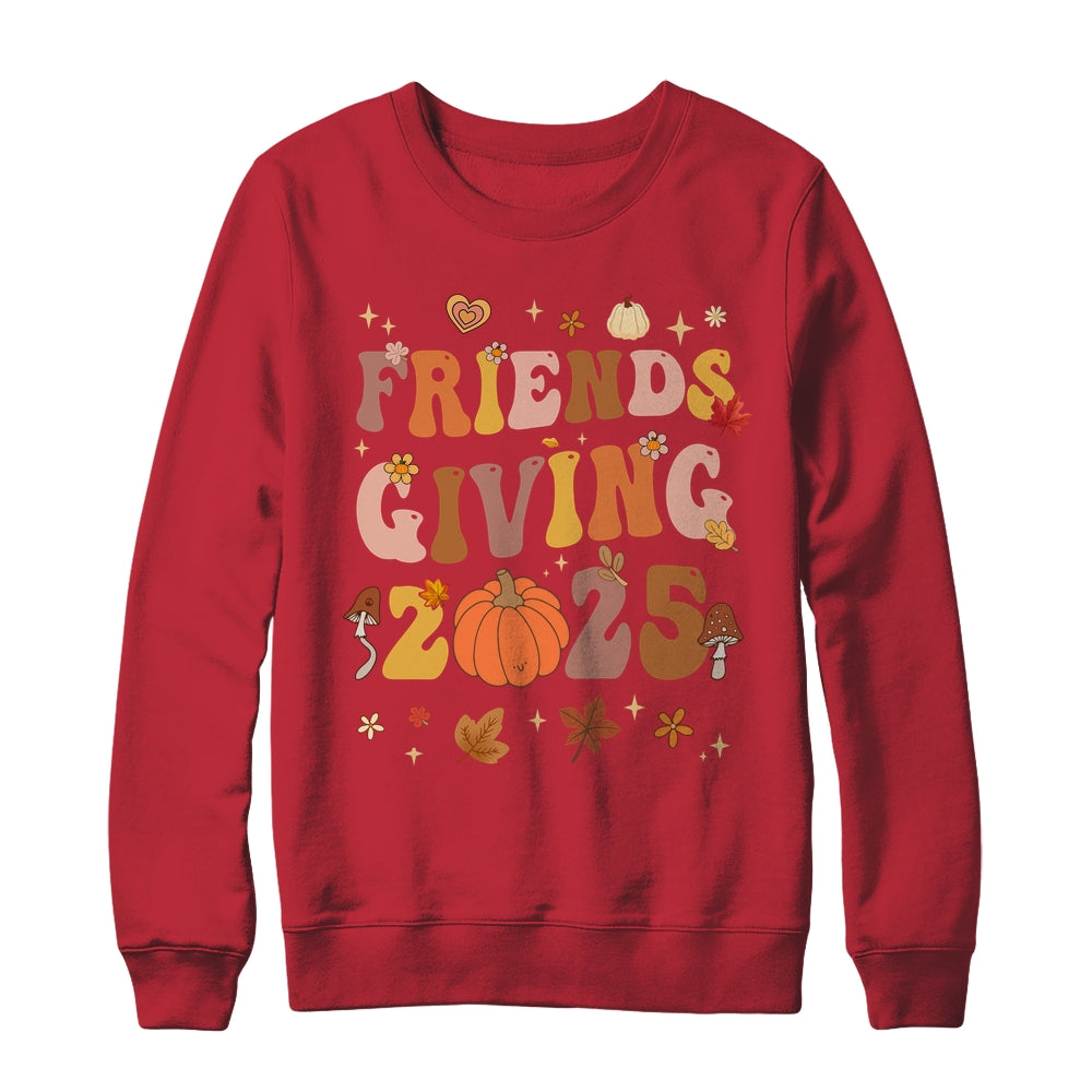 Retro Groovy Friends Giving 2025 Thanksgiving Friendsgiving Shirt & Sweatshirt | siriusteestore
