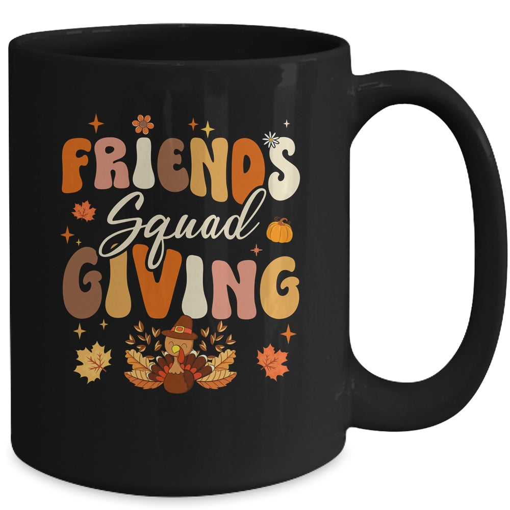 Retro Groovy Friendsgiving Squad Team Turkey Thanksgiving Mug | siriusteestore