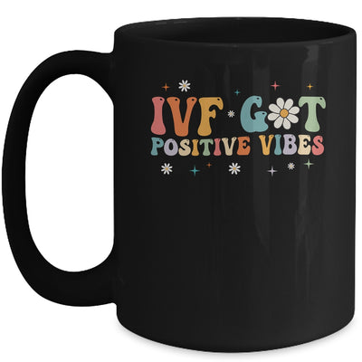 Retro Groovy IVF Got Positive Vibes IVF Transfer Day Mug | siriusteestore
