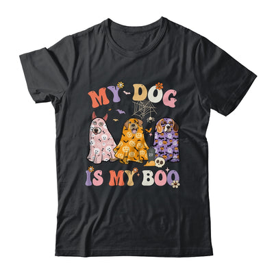 Retro Groovy My Dog Is My Boo Ghost Halloween Spooky Season Shirt & Hoodie | siriusteestore
