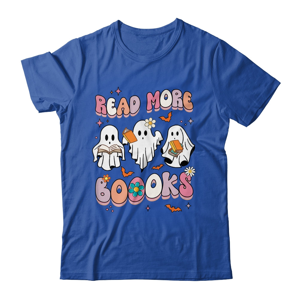 Retro Groovy Read More Books Ghost Boo Funny Halloween Shirt & Hoodie | siriusteestore