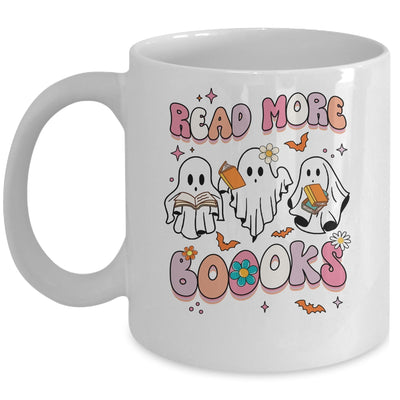 Retro Groovy Read More Books Ghost Boo Funny Halloween Mug | siriusteestore