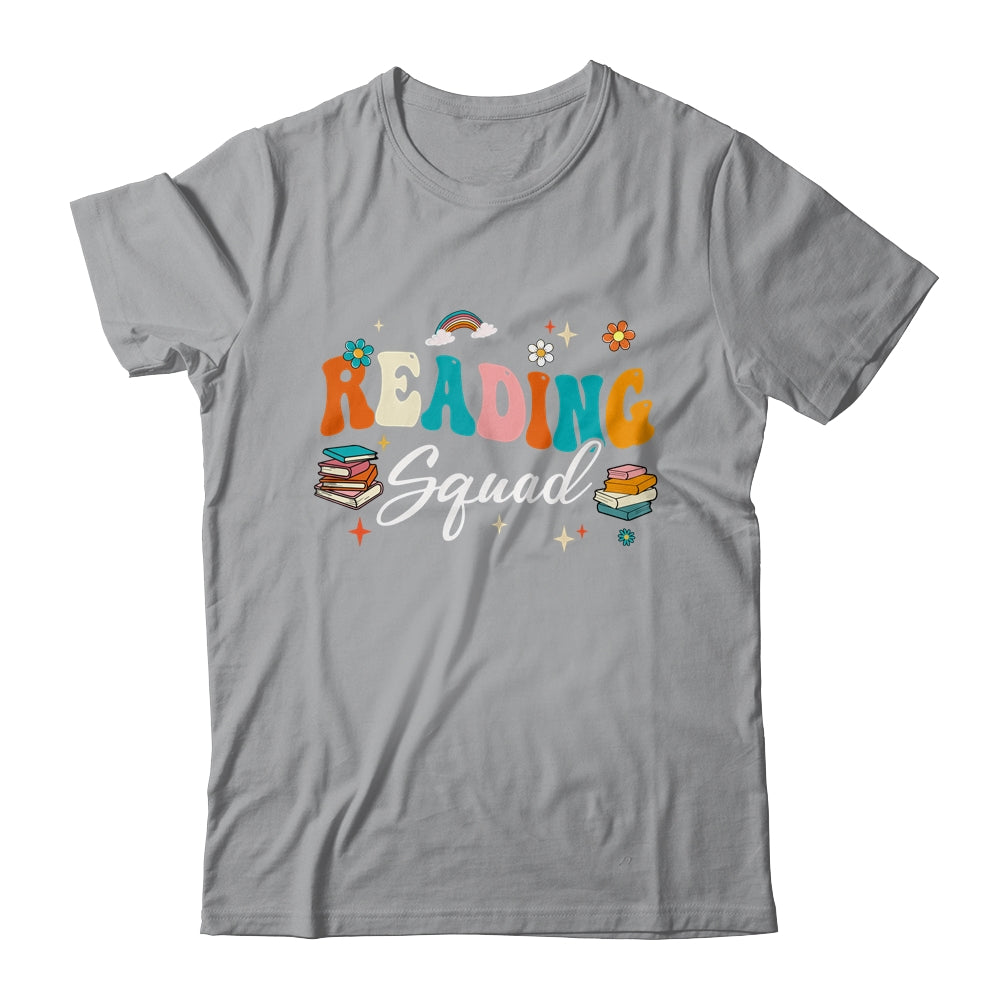 Retro Groovy Reading Squad Girls Boys Cute Reading Teacher Shirt & Tank Top | siriusteestore