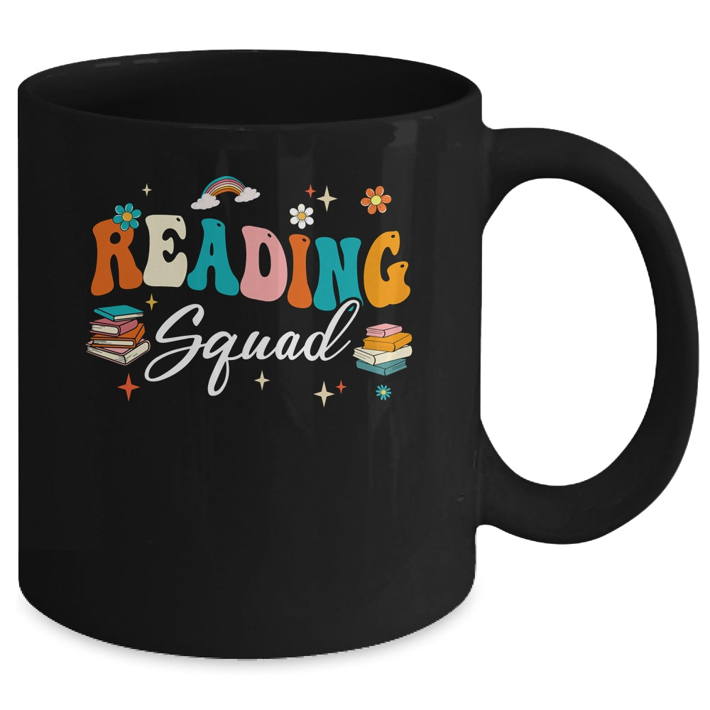Retro Groovy Reading Squad Girls Boys Cute Reading Teacher Mug | siriusteestore