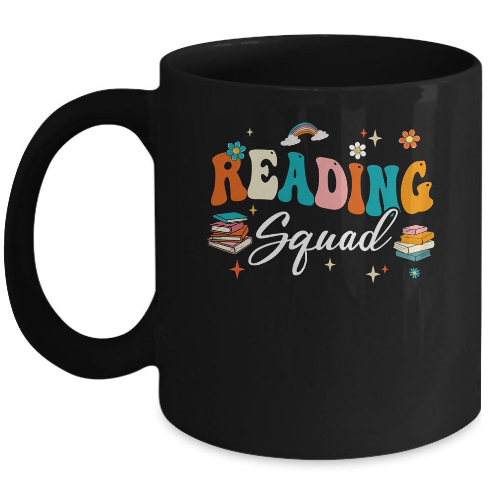 Retro Groovy Reading Squad Girls Boys Cute Reading Teacher Mug | siriusteestore
