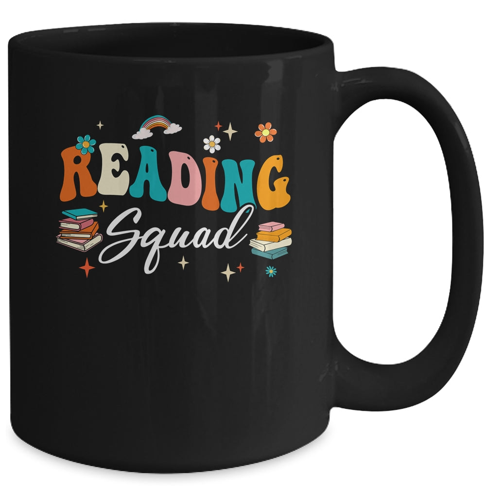 Retro Groovy Reading Squad Girls Boys Cute Reading Teacher Mug | siriusteestore