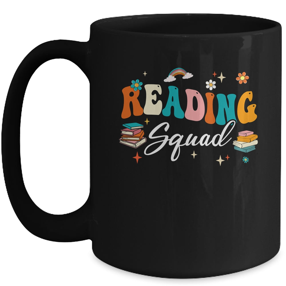Retro Groovy Reading Squad Girls Boys Cute Reading Teacher Mug | siriusteestore