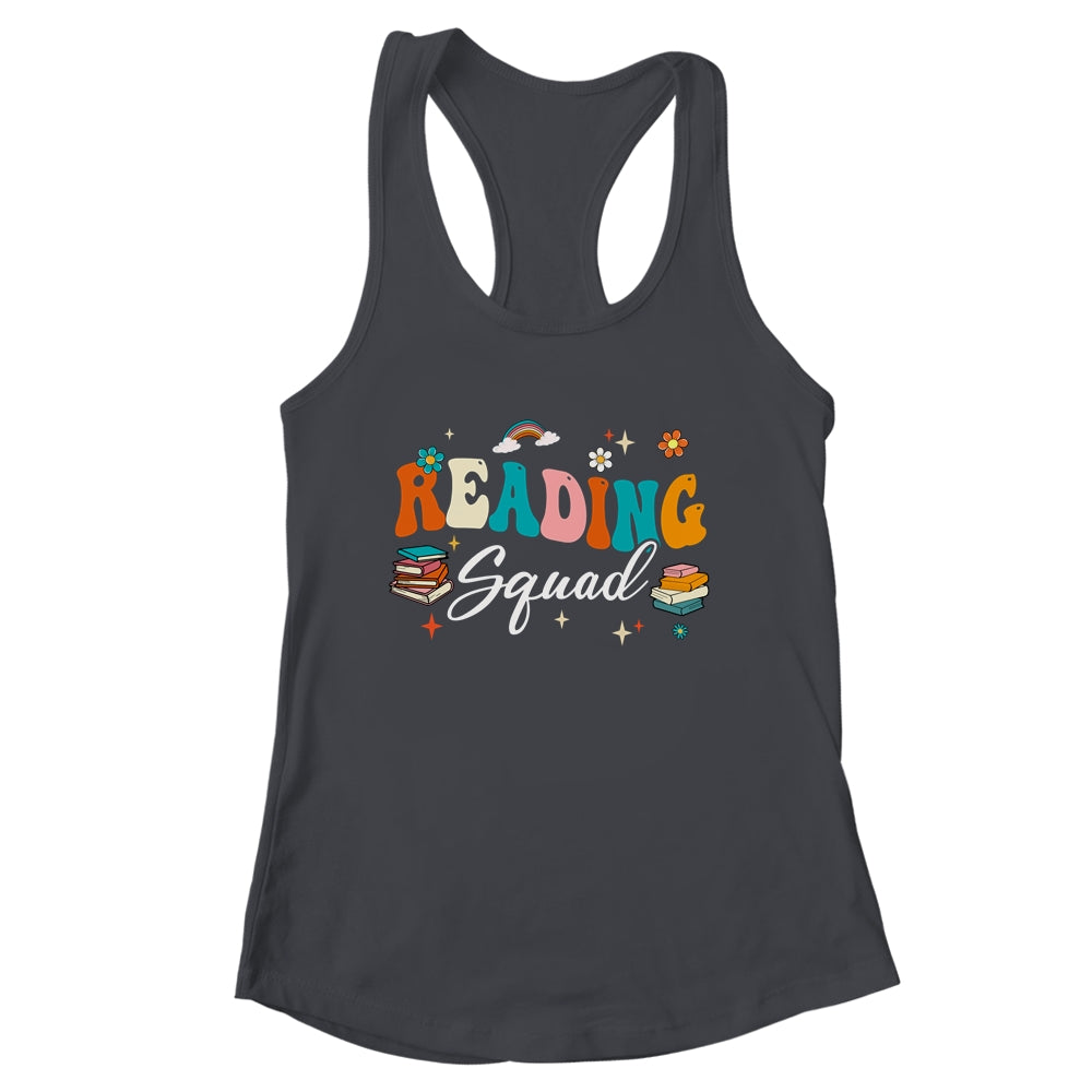 Retro Groovy Reading Squad Girls Boys Cute Reading Teacher Shirt & Tank Top | siriusteestore