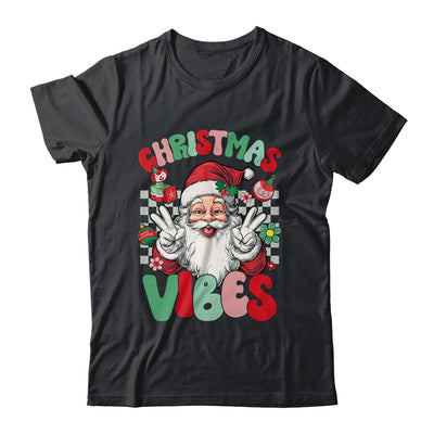 Retro Groovy Santa Claus Christmas Vibes Womens Girls Shirt & Sweatshirt | siriusteestore