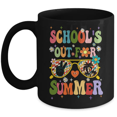 Retro Groovy Schools Out For Summer Graduation Teacher Kids Mug | siriusteestore