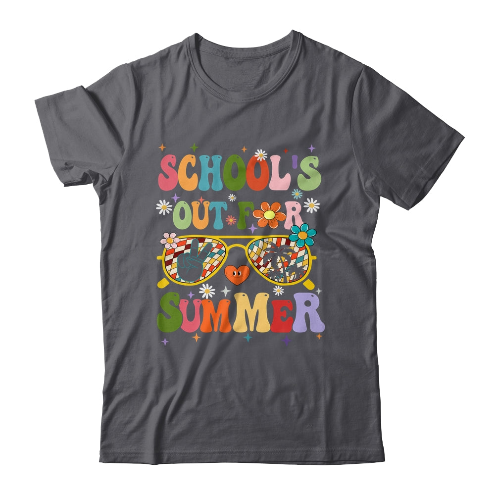 Retro Groovy Schools Out For Summer Graduation Teacher Kids Shirt & Hoodie | siriusteestore
