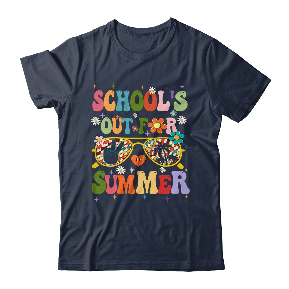 Retro Groovy Schools Out For Summer Graduation Teacher Kids Shirt & Hoodie | siriusteestore