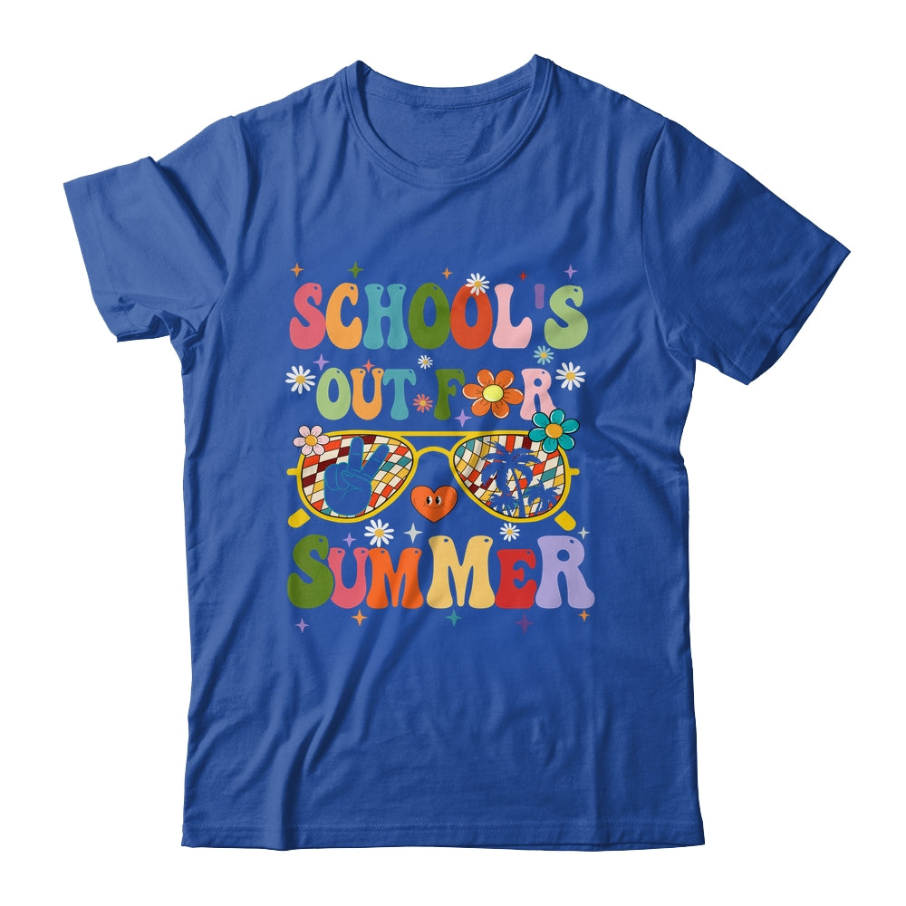 Retro Groovy Schools Out For Summer Graduation Teacher Kids Shirt & Hoodie | siriusteestore