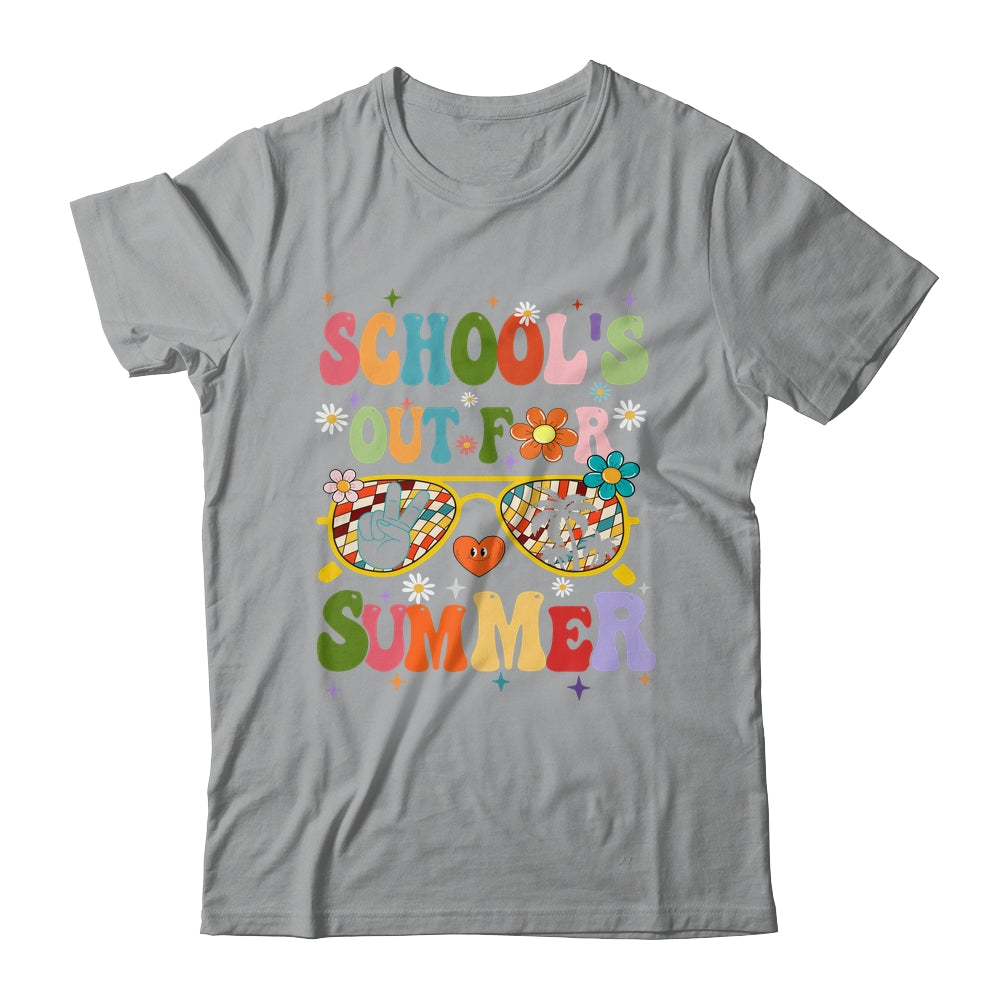 Retro Groovy Schools Out For Summer Graduation Teacher Kids Shirt & Hoodie | siriusteestore