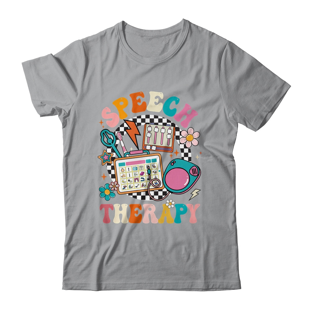 Retro Groovy Speech Therapy Language Pathologist For Women Shirt & Tank Top | siriusteestore