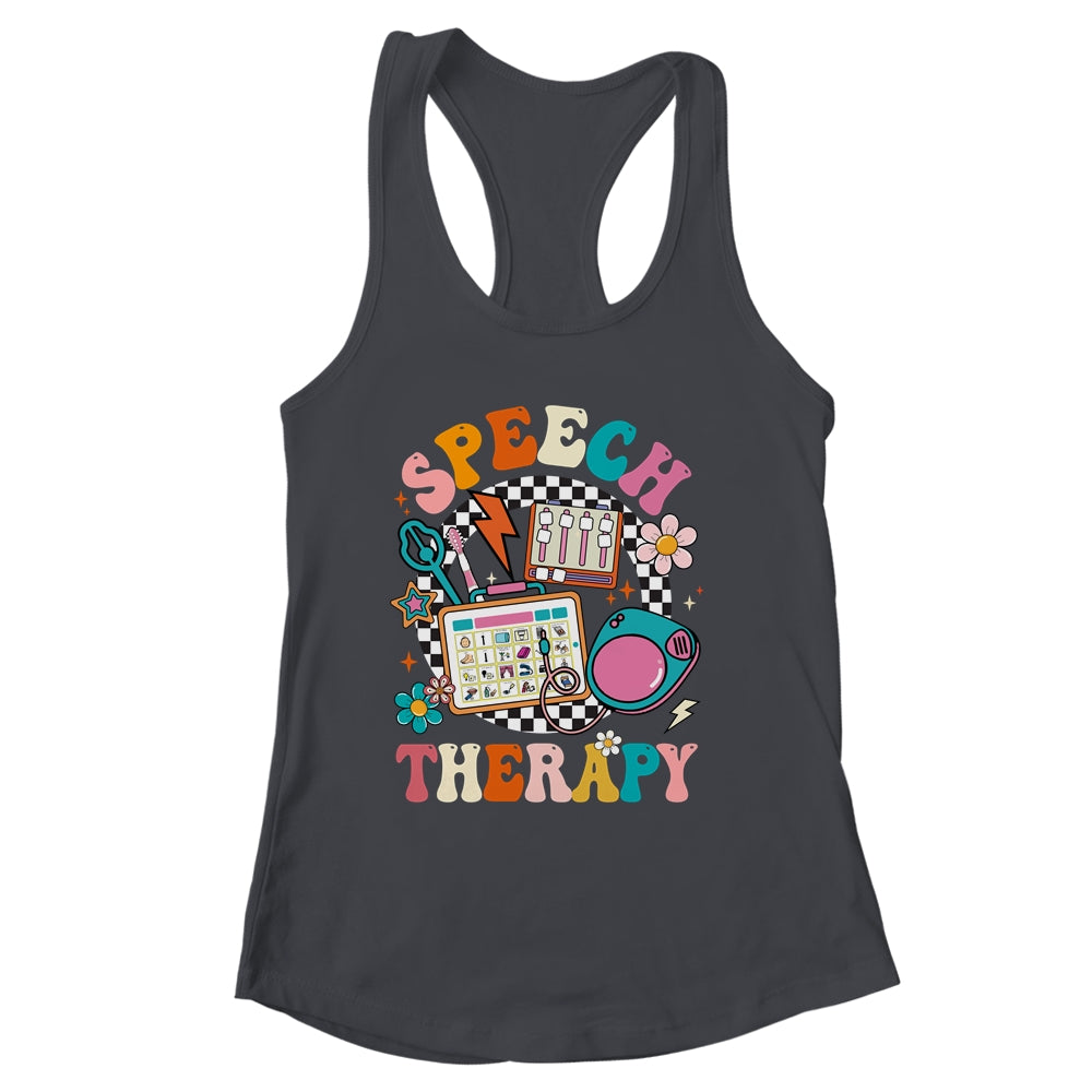 Retro Groovy Speech Therapy Language Pathologist For Women Shirt & Tank Top | siriusteestore